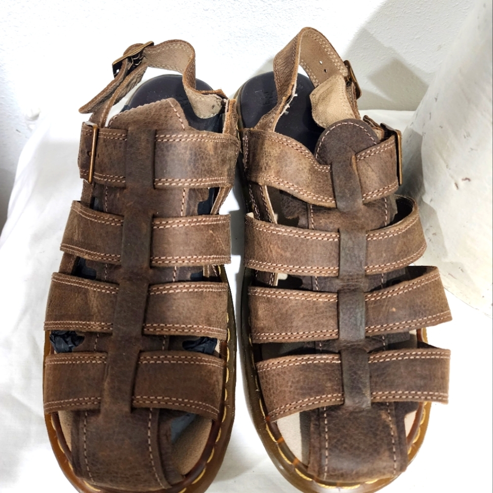 Dr Martens Doc Brown Leather Fisherman Sandals US 13 Mens